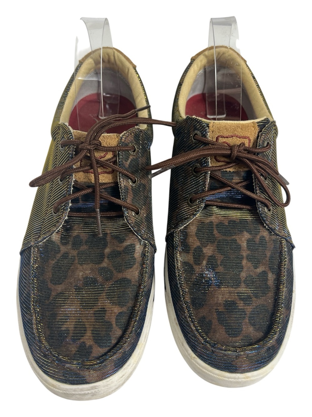 Twisted X Women's Leopard Print Iridescent Lace-Up Shoes - Brown WCA0023 10M